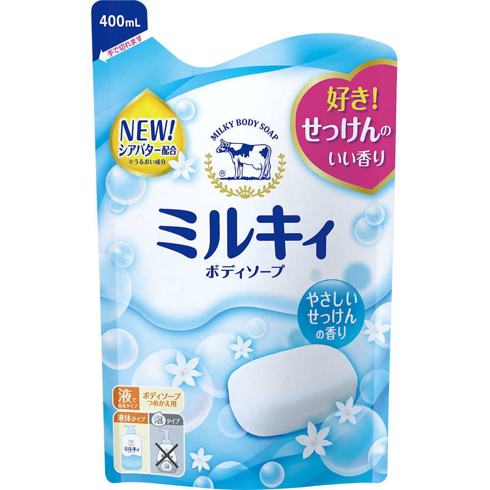 Sữa tắm Hương Hoa Cỏ Milky Body Soap Cow 400 mL(Túi Refil)