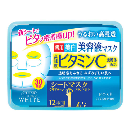 Mặt Nạ Dưỡng Trắng Vitamin C Kosé Clear Turn VC Essence Mask D 30 Tấm