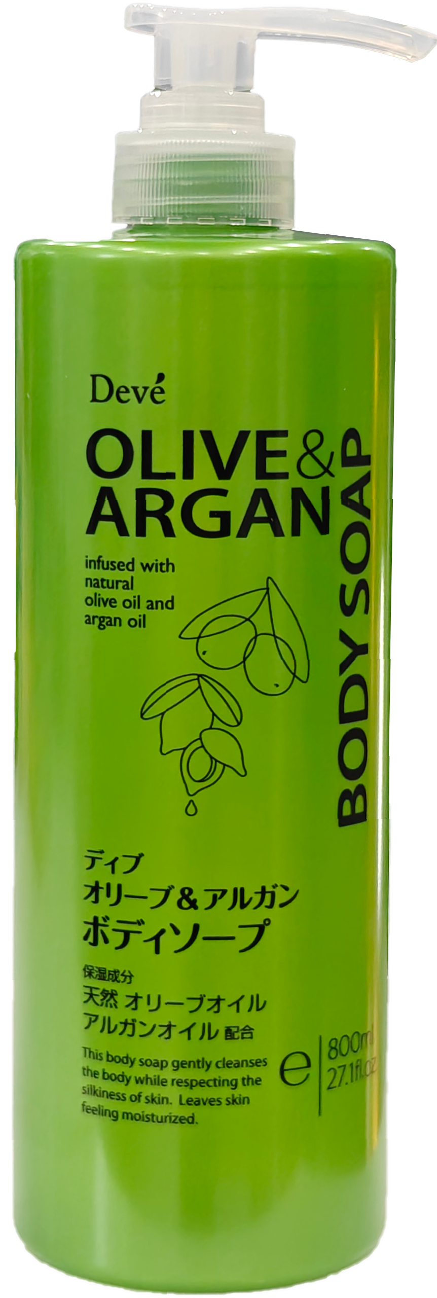Sữa Tắm Trắng Sáng Da Deve Chiết Xuất Dầu Olive&Argan  800mL