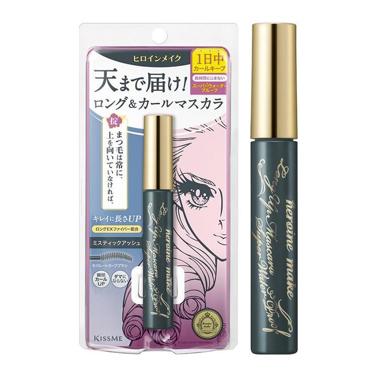 Mascara  Nâng Cao Kissme Heroine Make Nâng Cong Và  Dài Mi Tối Đa - Siêu Bền Trong 24h (Màu Xám Tro) 