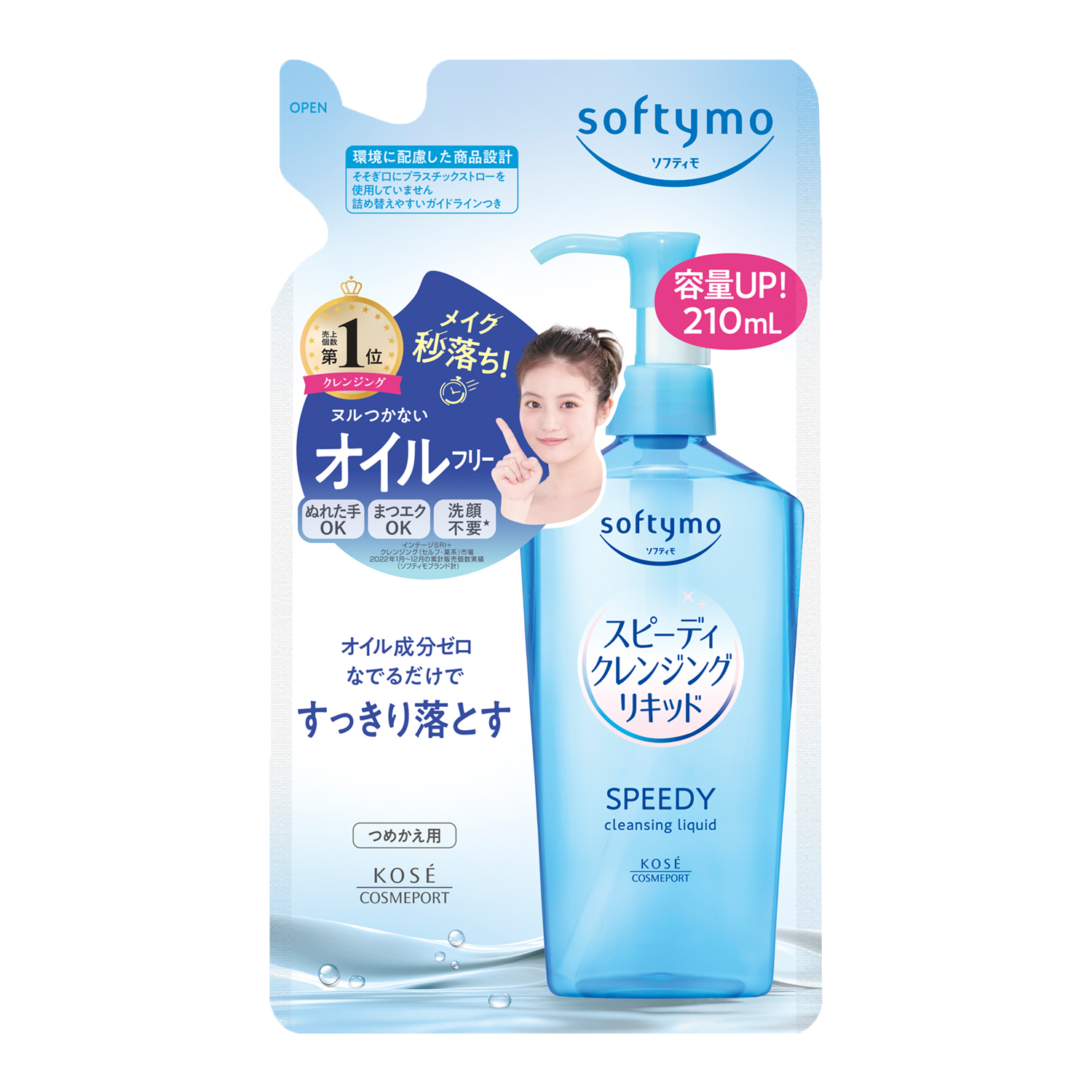 Nước Tẩy Trang Nhanh Softymo Speedy Cleansing Liquid ( Túi Refill 210ml )