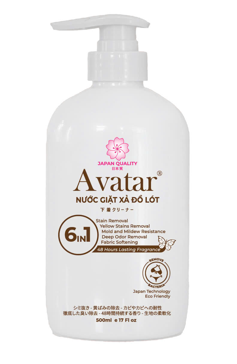 Nước Giặt Đồ Lót Chuyên Dụng 6 in 1 Avatar Màu Trắng 500mL