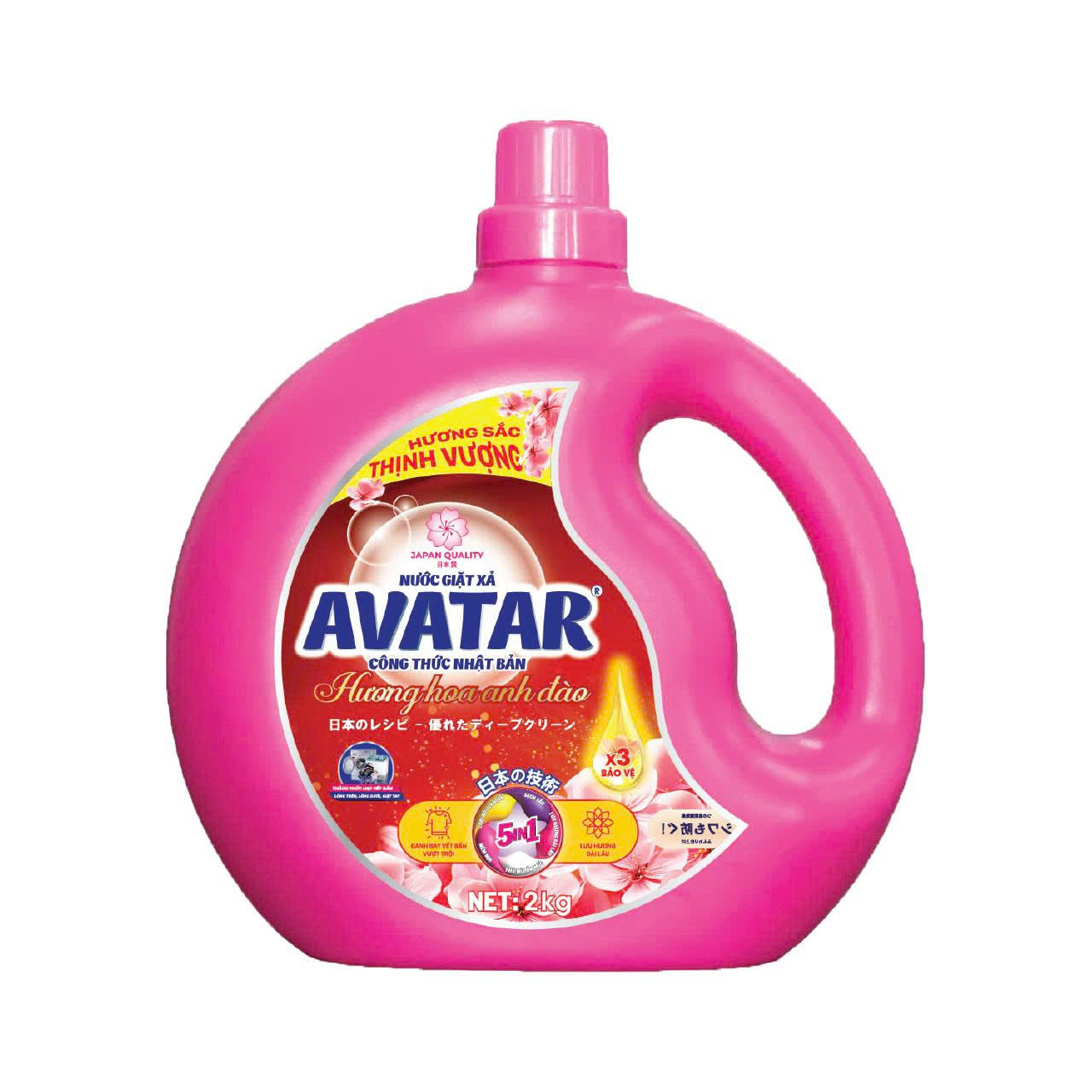 Nước Giặt Xả Vải Avatar Hương Hoa Anh Đào ( Can 2 Kg )