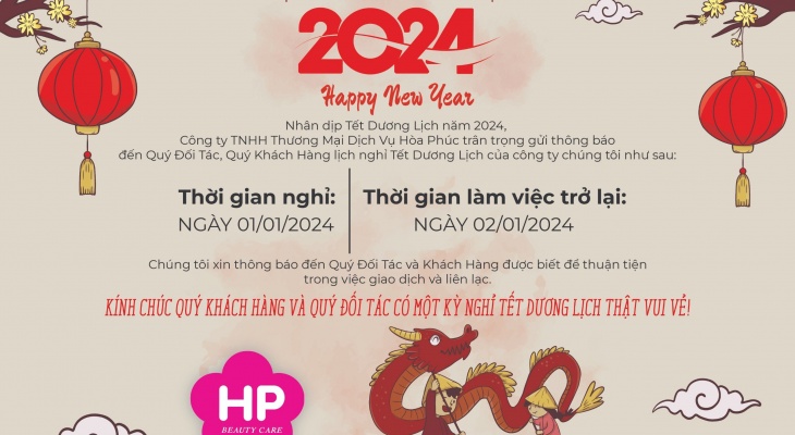 LỊCH THÔNG BÁO NGHĨ LỄ TẾT CTY HOÀ PHÚC